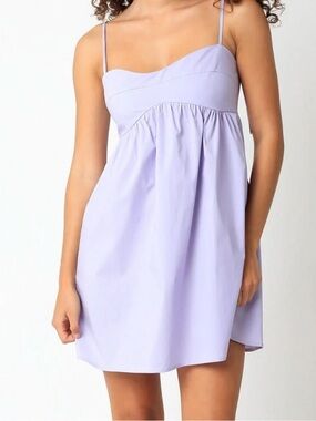 olivaceous purple babydoll mini dress
